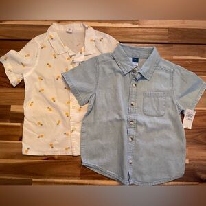 2 short sleeve button down shirts boys size 3T